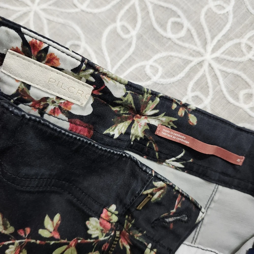 Anthropologie Pilcro The Demilune Floral Print Bootcut Utility Pants - Picture 7 of 16
